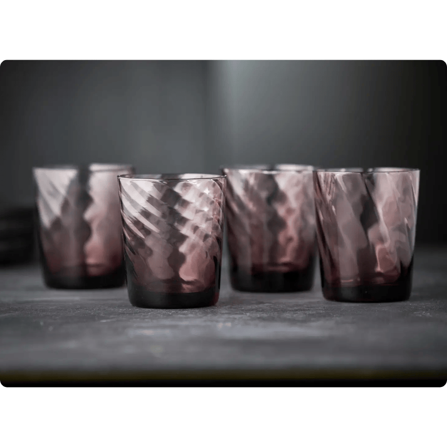 Lyngby Glas Vandglas 30 cl 4 stk i purple, Vienna